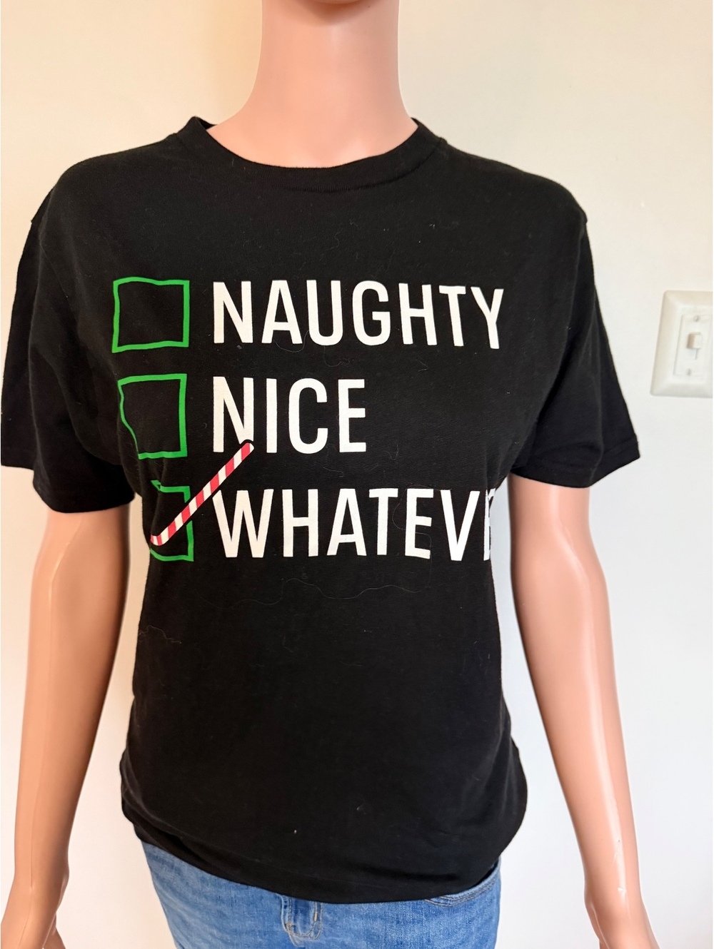 Holiday Time Black Graphic T-Shirt Size Small